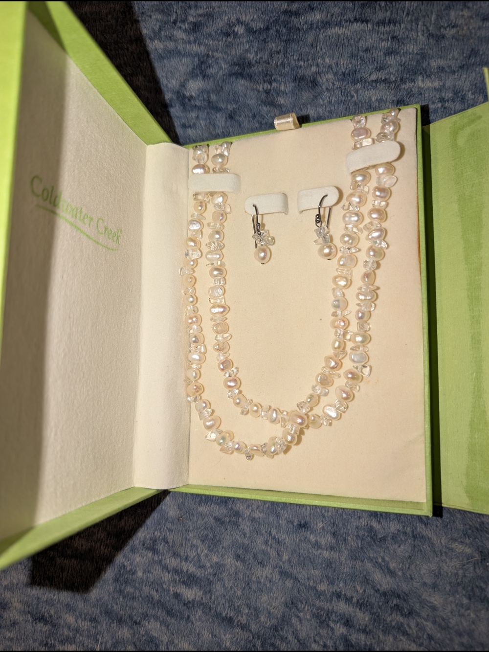 Coldwater Creek Ivory Pearl Necklace with Drop Earrings - Picture 3 of 9